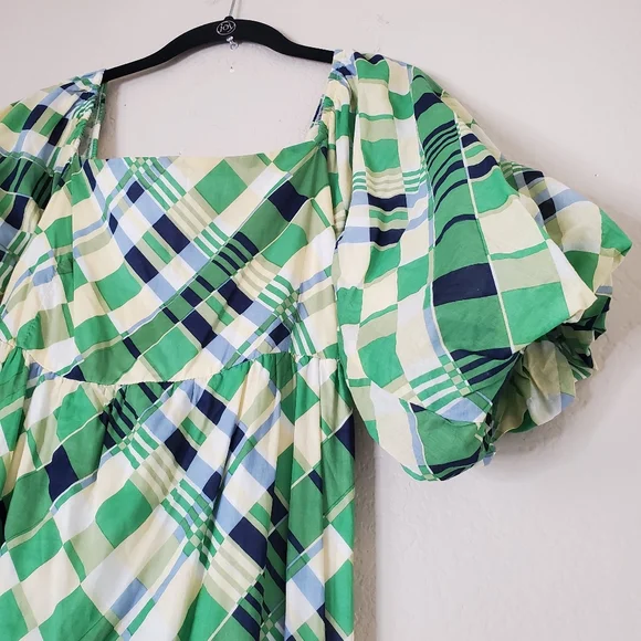 Faithfull the Brand Falabelle tiered checked cotton-poplin midi dress Size L - Picture 6 of 13